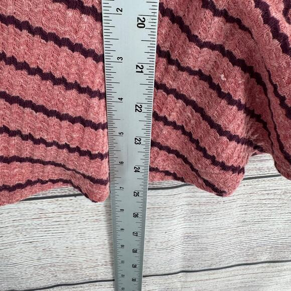 We the Free Knit Peplum Top Womens Small Pink Purple Striped Scoop Neck - Picture 12 of 12
